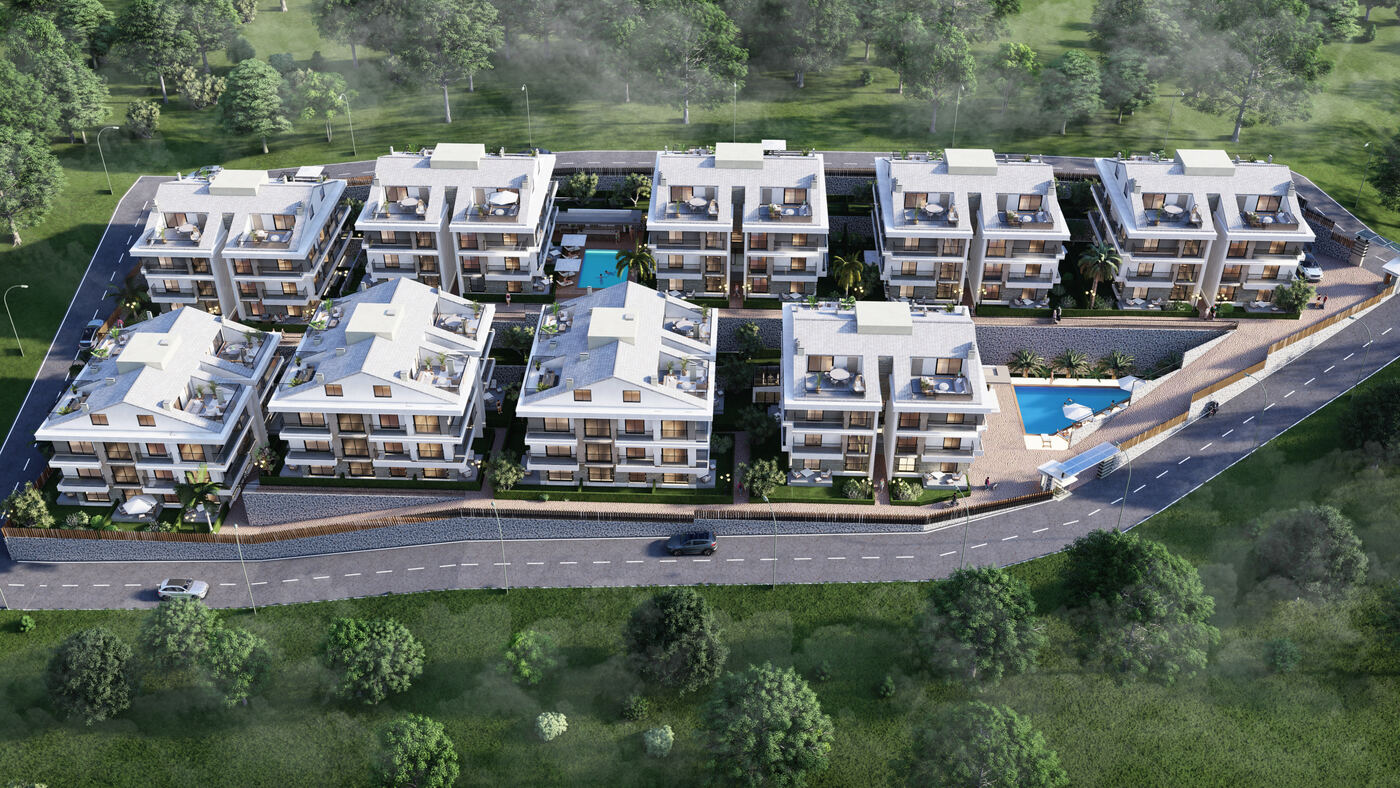 Aerial view of complex