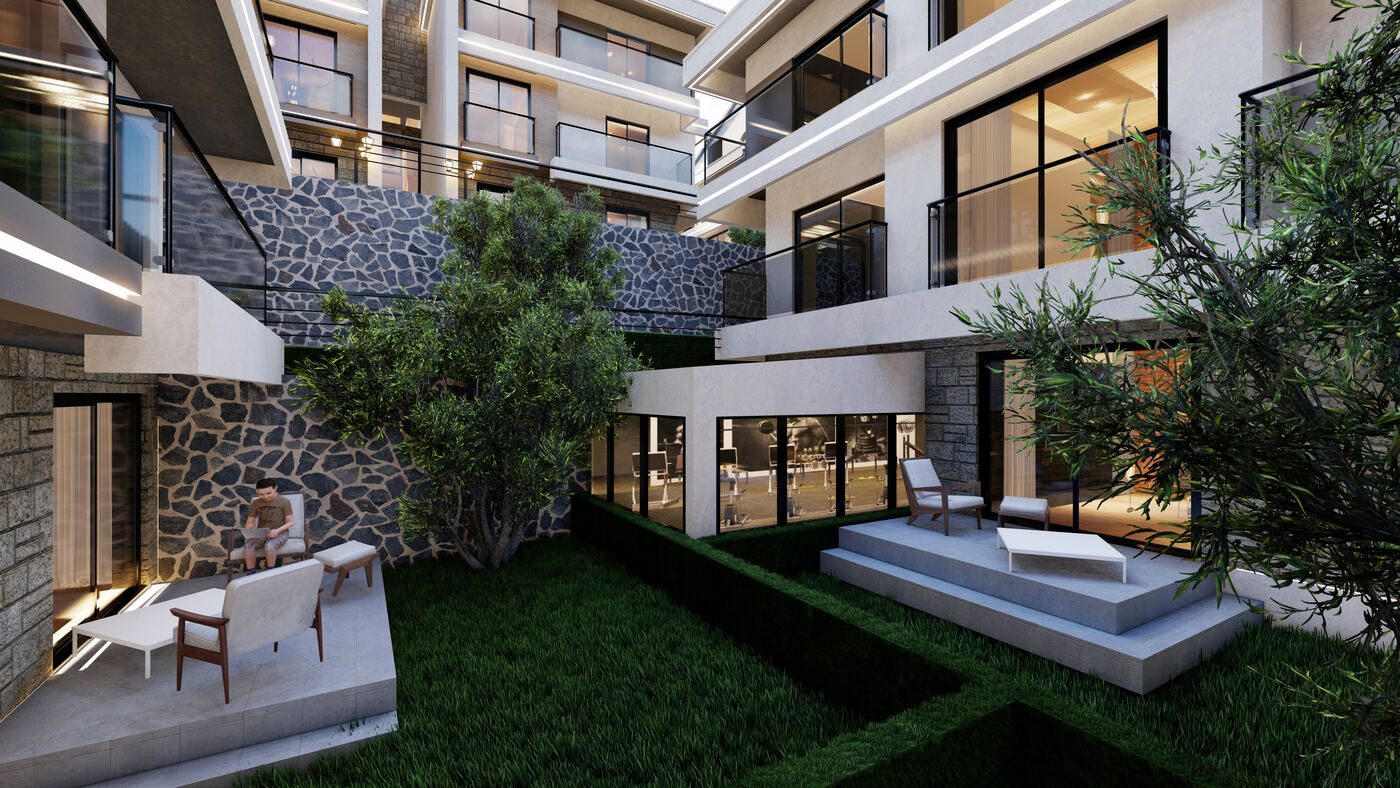 Interior courtyard garden